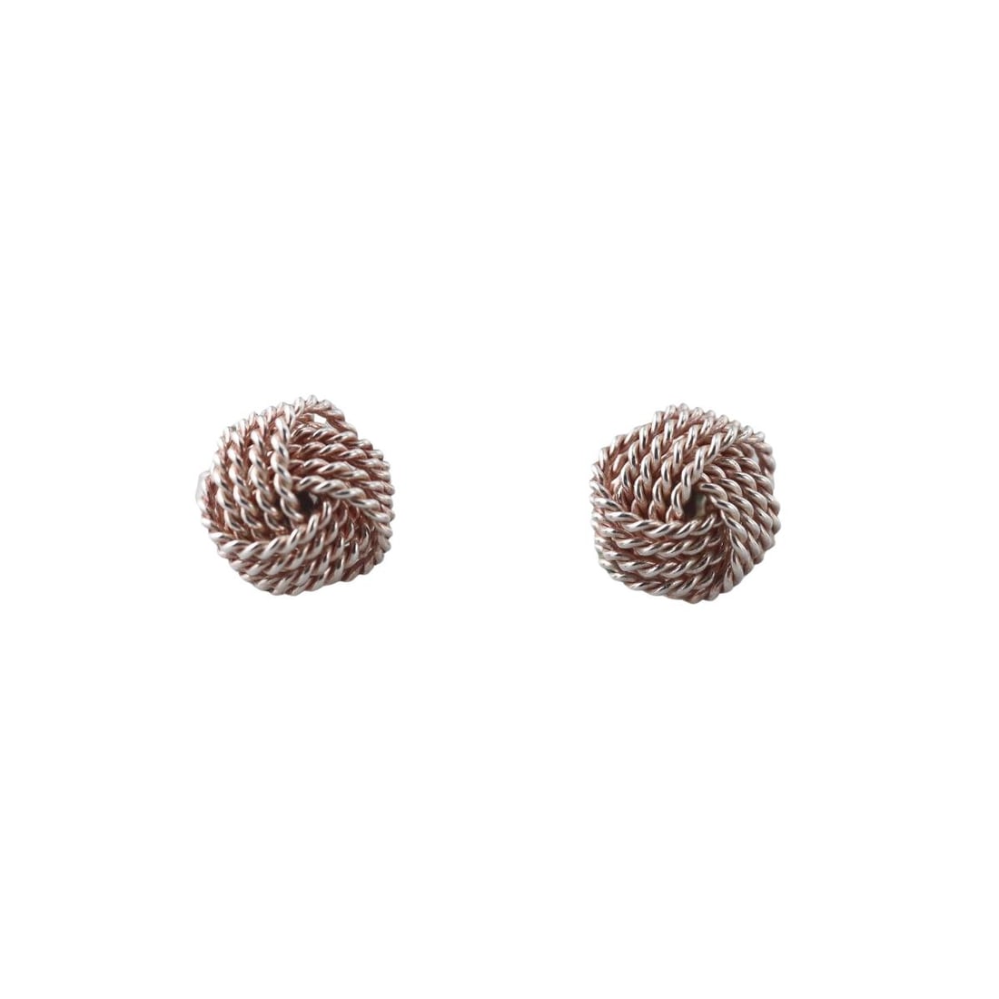 Tiffany & Co Sterling Silver Woven Knot Stud Earrings: Metal : Sterling Silver Designer : Tiffany & Co Gemstone : None Measurements : Earrings are 10mm . Marked: : T & Co 925 on posts. Weight: : 2.9 grams Conditio