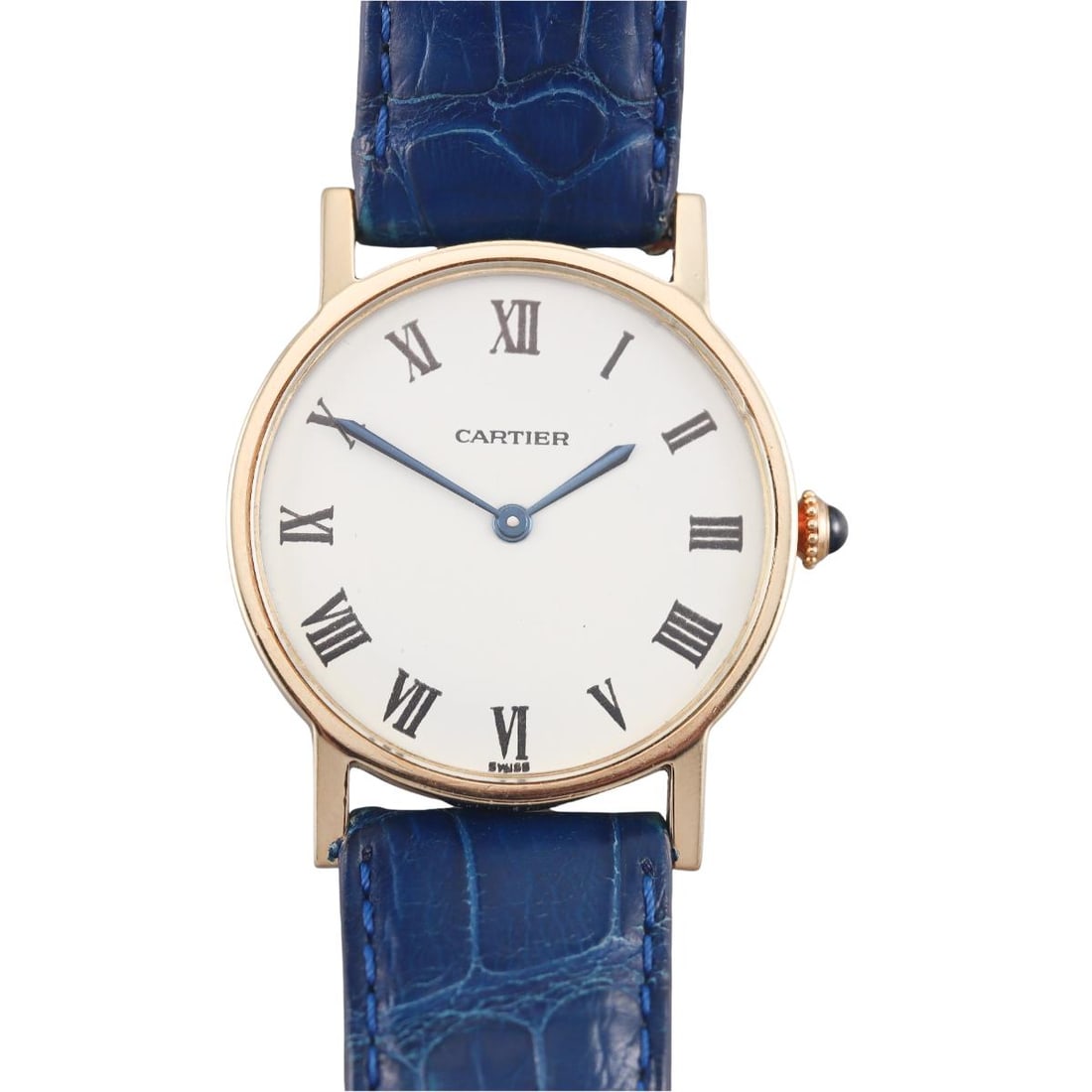Vintage Cartier Ronde 18k Gold 31mm Manual Wind Watch: Metal : 18k Yellow Gold Designer : Cartier Movement : Manual wind - working order. Measurements : Case 31mm, on non original band with gold tone Cartier buckle. Reference/Model: : Rond