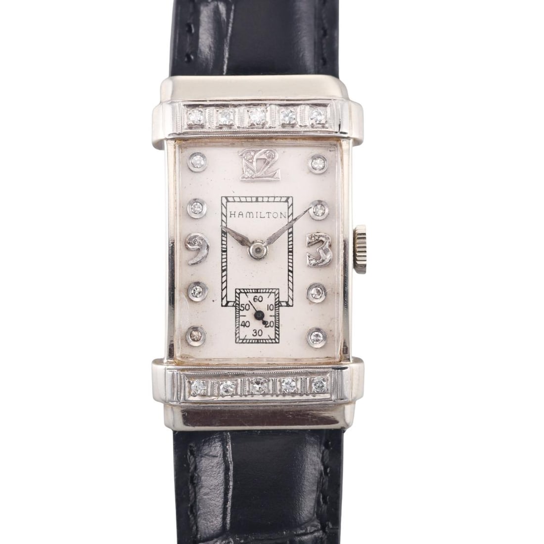 1950s Hamilton 14k Gold Diamond Top Hat Manual Wind Watch (1 of 6)