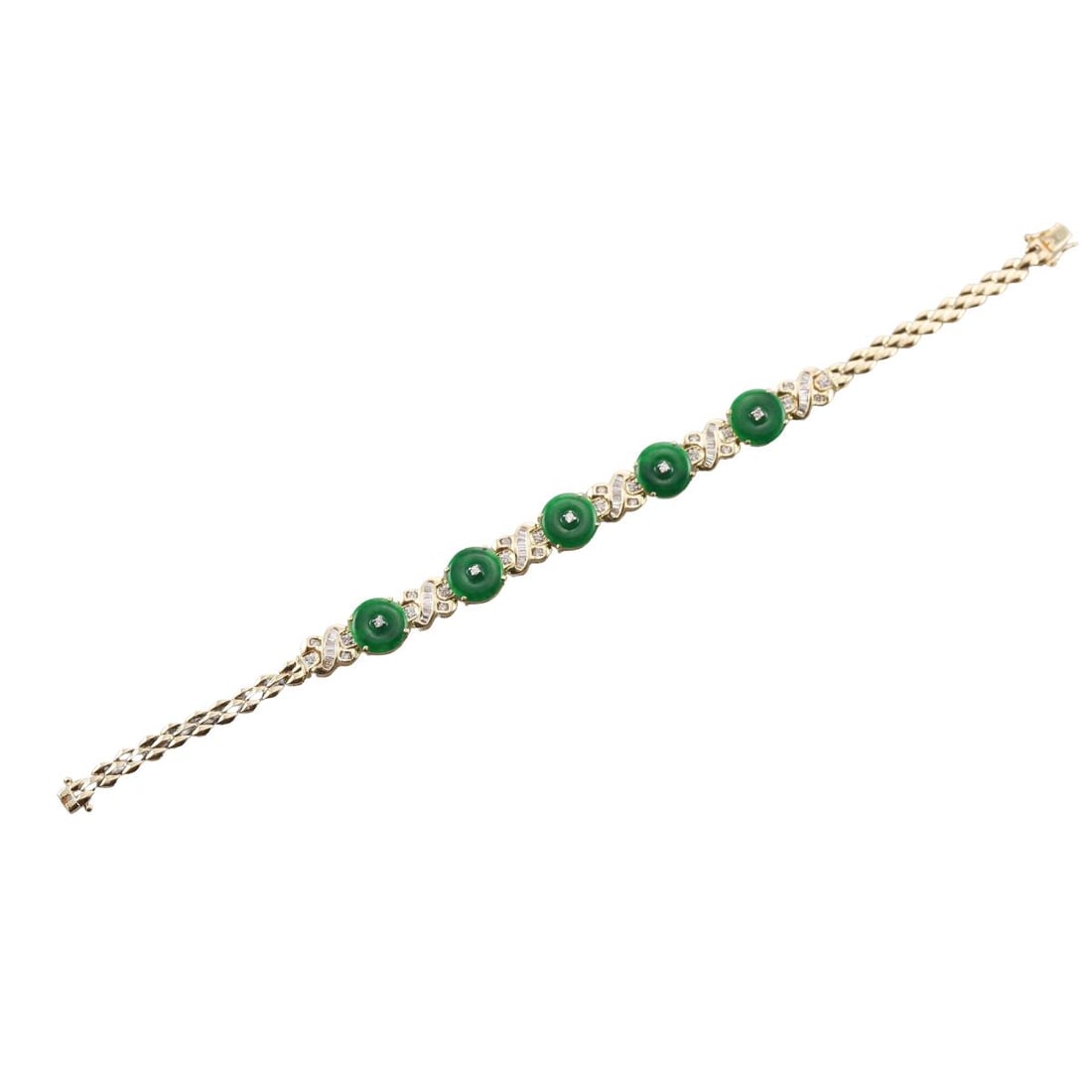 18k Gold Jade Diamond Bracelet (1 of 4)