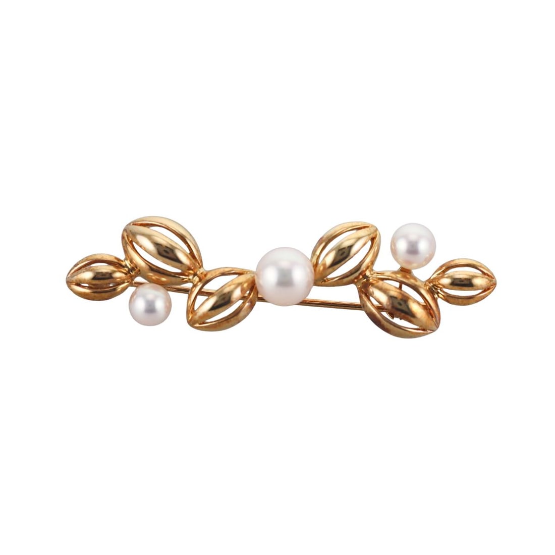 Mikimoto 18k Gold Pearl Brooch Pin (1 of 3)