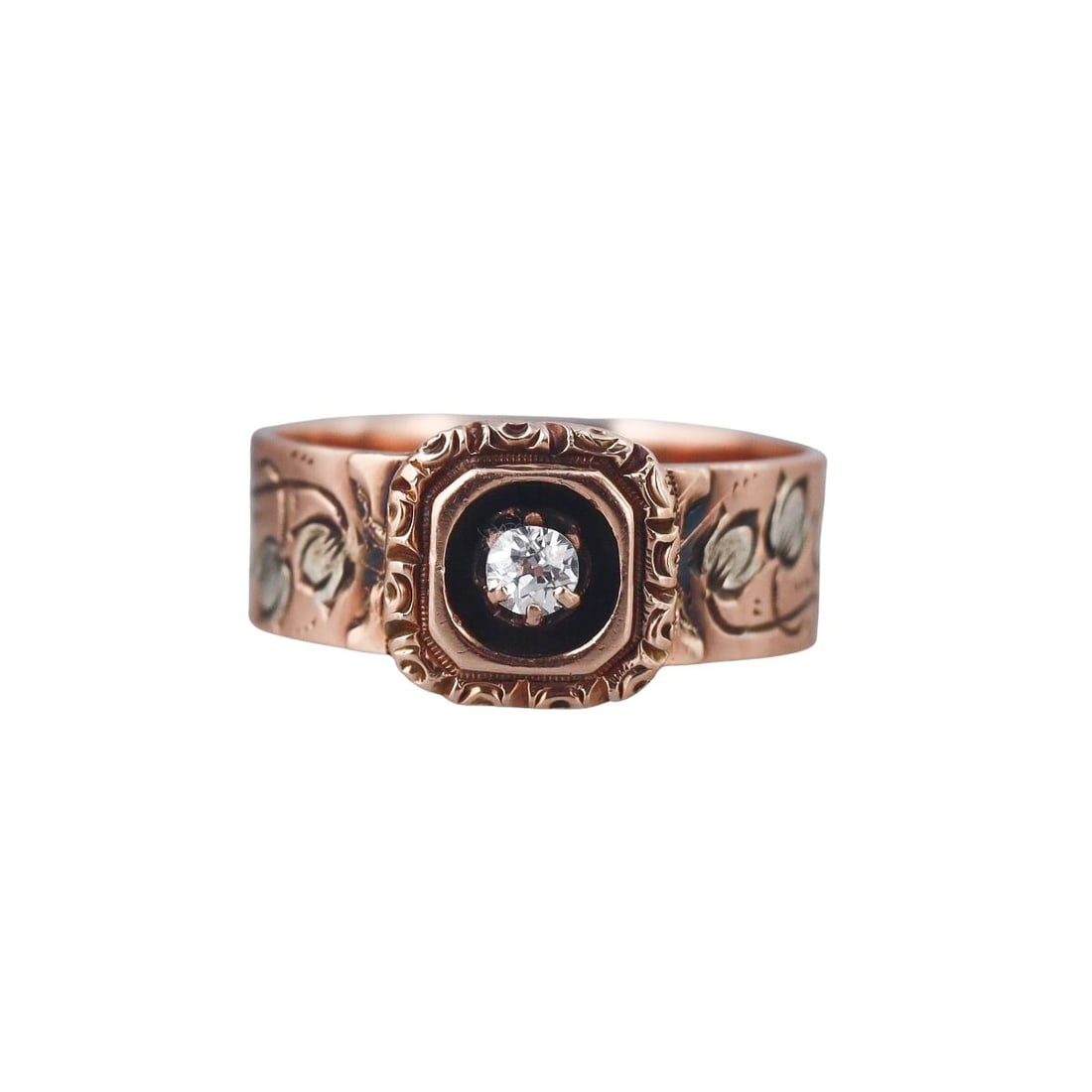 Antique 14k Gold Diamond Band Ring (1 of 4)