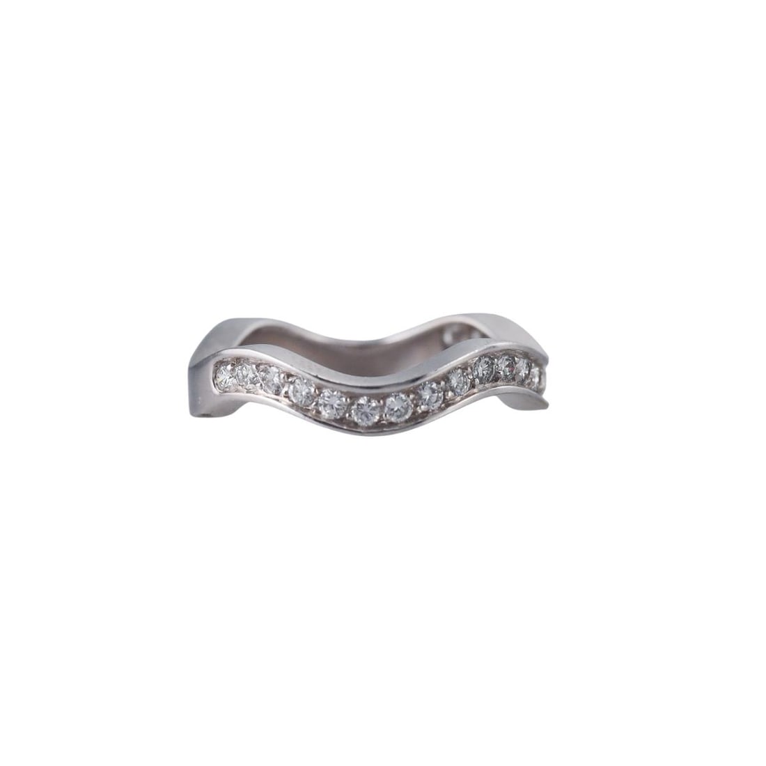Cartier 18k Gold Diamond Wave Band Ring (1 of 5)
