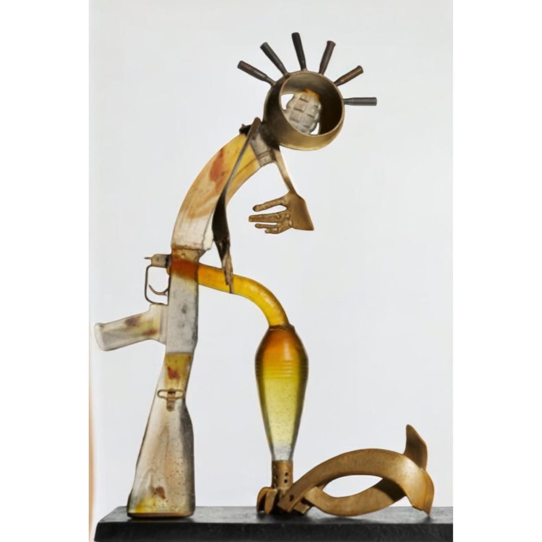 Daum Very Rare No More War Sculpture from Afric'Art Collection 03808: Material : Crystal Designer : Daum Measurements : H: 49.8cm or 9 5/8". Condition: : Mint, in box. With COA and assembly instructions. Never assembled before or taken out of the original box. <