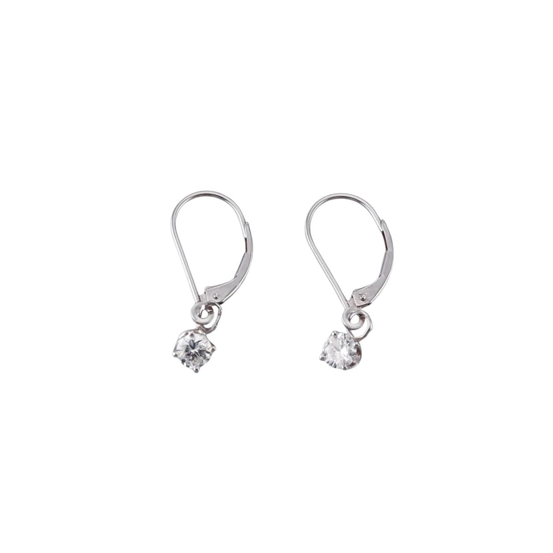 14k Gold Diamond Drop Earrings: Metal : 14k White Gold Designer : Not Signed Gemstone : Diamonds approx. 0.75ctw IJ/VS-Si. Measurements : Earrings are 25mm long. Marked: : 14k. Weight: : 1.5 grams Condition: : Excellent.