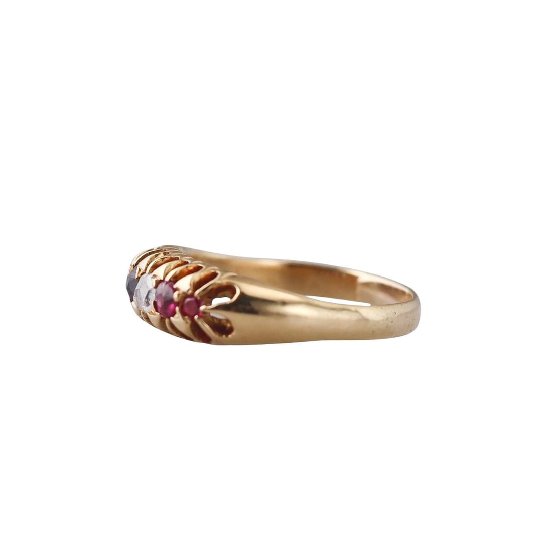 Antique Victorian 18k Gold Ruby Diamond Ring - 3