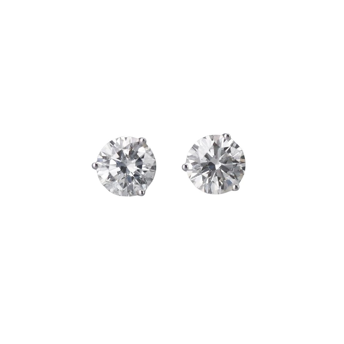 2.22ctw Diamond 14k Gold Stud Earrings: Metal : 14k White Gold Designer : Not Signed Gemstone : Diamonds approx. 2.22ctw K/I1. Measurements : Earrings are 6.6mm. MIssing backs. Marked: : Tested 14k. Weight: : 0.8 grams Condition: :
