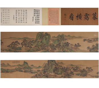 Chinese Calligraphy and Painting Tang Yifen: H. 28.5 cm. W. 470 cm.