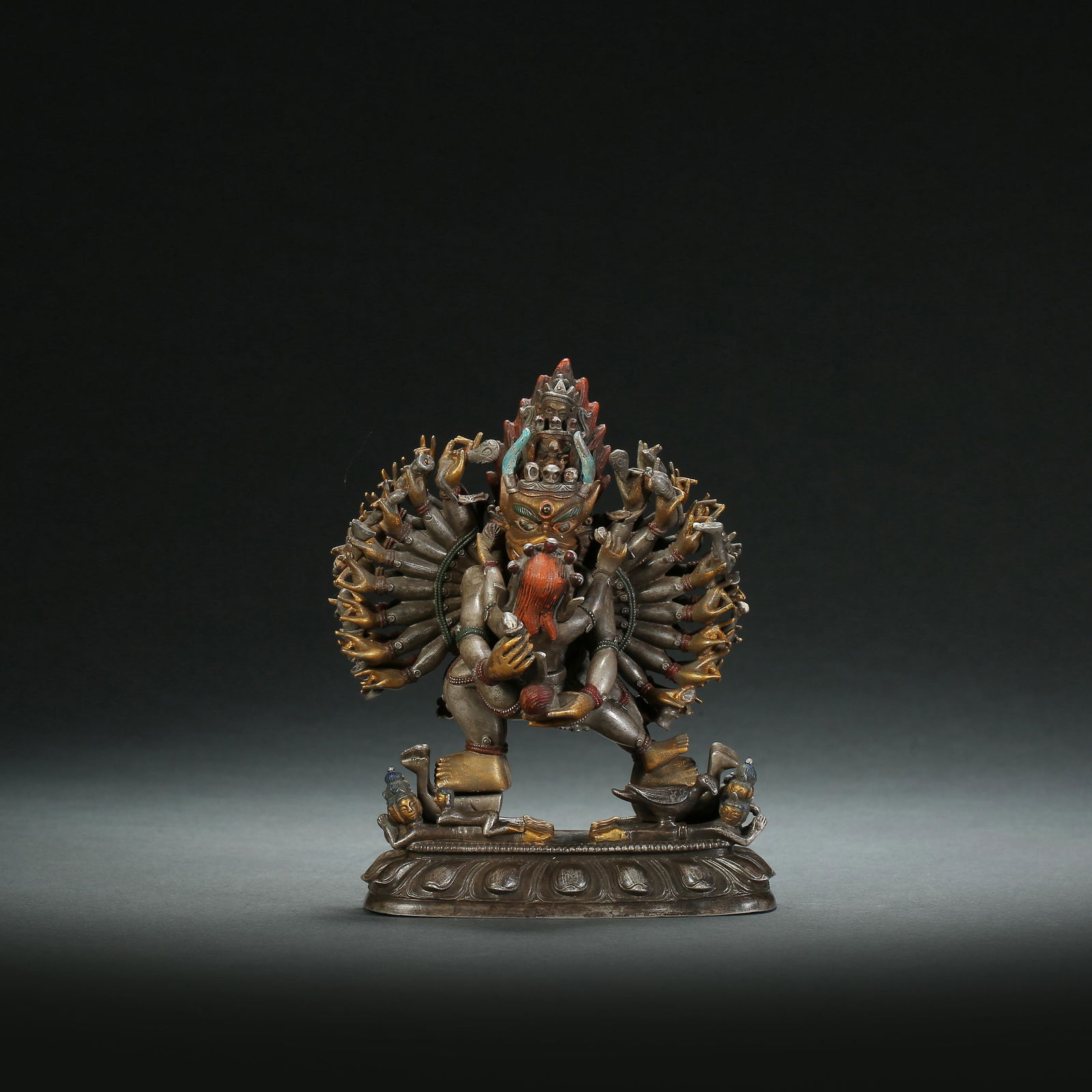 Qing Dynasty ,Bronze Gilt Yamantaka Statue (1 of 12)