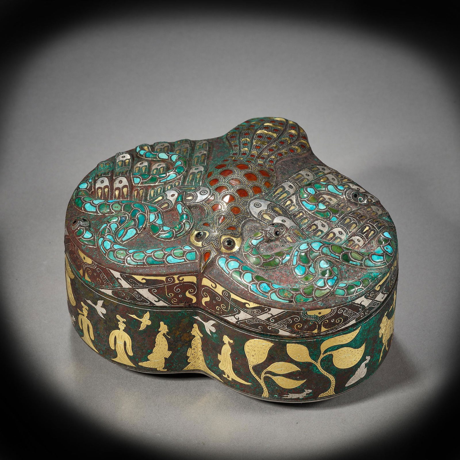 Han Dynasty of China,Bronze Inlaid Gold Box (1 of 7)