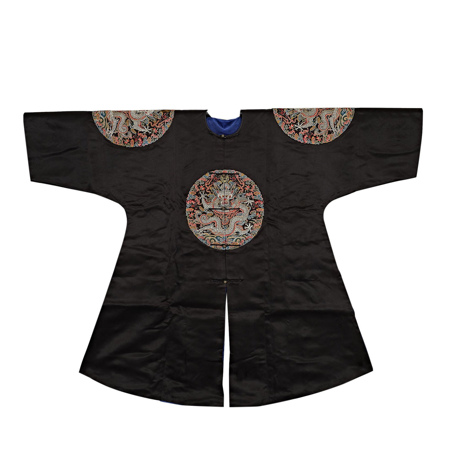 Qing Dynasty of China,Dragon Robe: H. 106 cm. W. 140 cm.