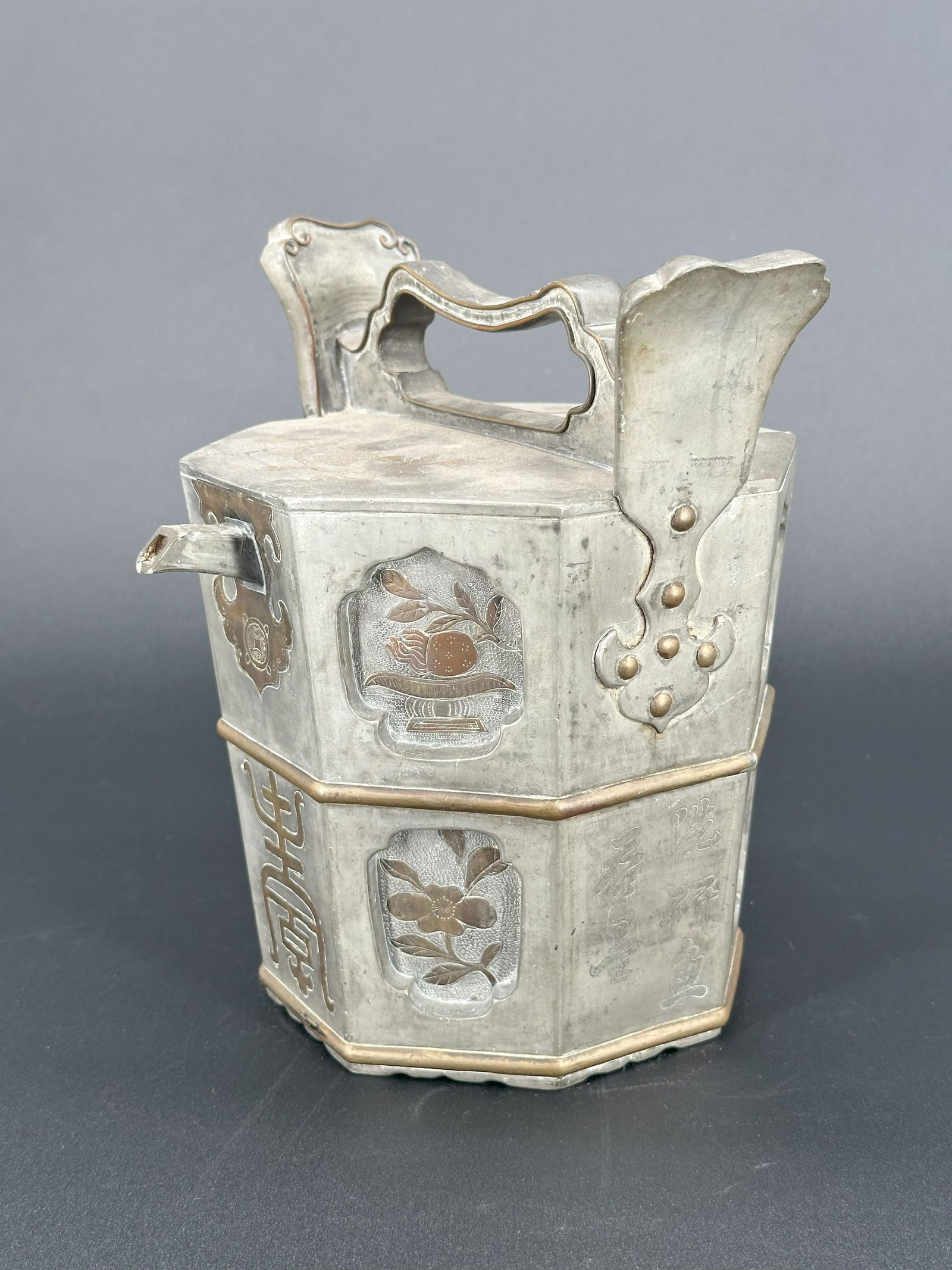 19th Century Chinese Tin Teapot (1 of 5)