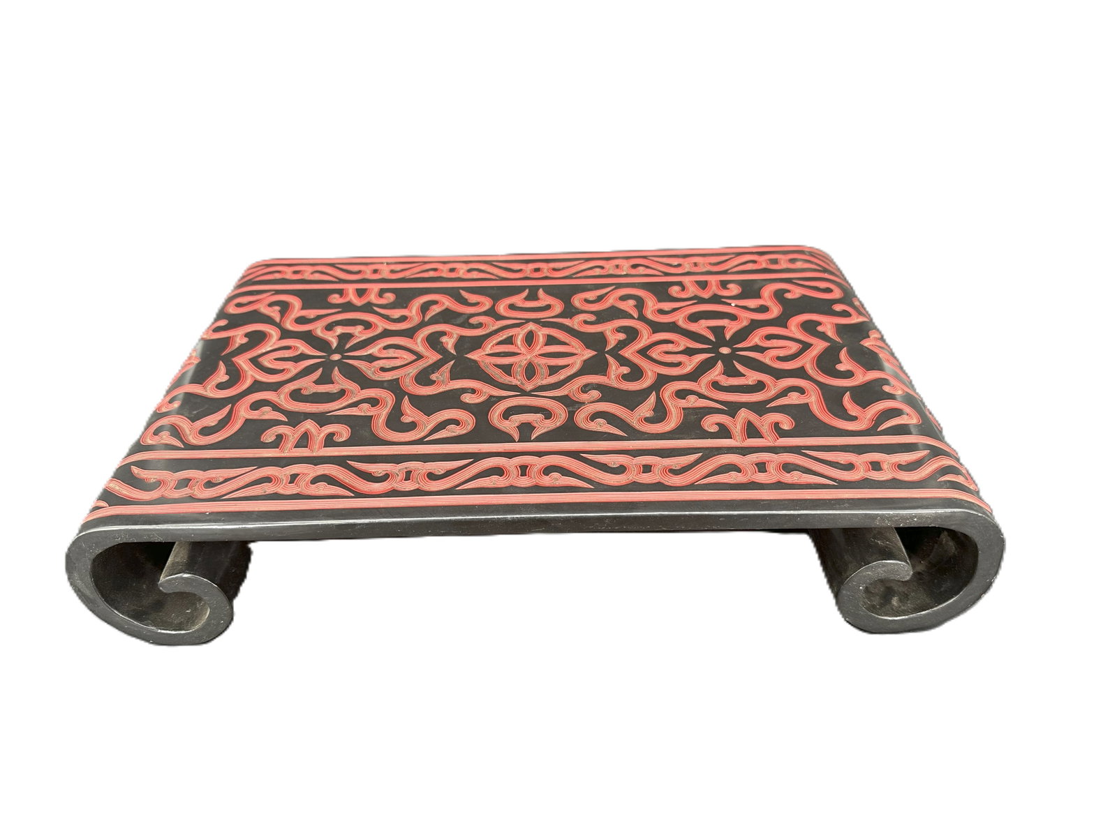 A Lacquered Carved Stand: A Lacquered Carved Stand. Size: 15 1/2" * 10"
