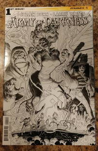 ARMY OF DARKNESS #1 BLACK & WHITE ART INCENTIVE ARTHUR: ARMY OF DARKNESS #1 BLACK & WHITE ART INCENTIVE ARTHUR ADAMS VARIANT COVER K