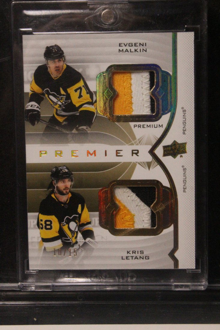 20-21 UD PREMIER EVGENI MALKIN & KRIS LETANG DUAL JERSEY PATCH CARD (1 of 2)