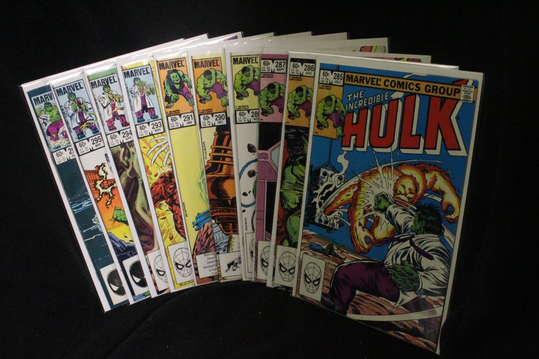 INCREDIBLE HULK #285, 286, 287, 289, 290, 291, 293, 294, 295 & 297 LOT OF 10 COMICS (1 of 12)