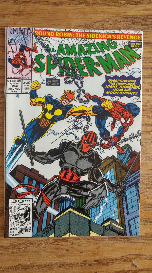 AMAZING SPIDER-MAN #354  PUNISHER & MOON KNIGHT APPEARANCE NMT 1ST PRINT BAGLEY (1 of 1)
