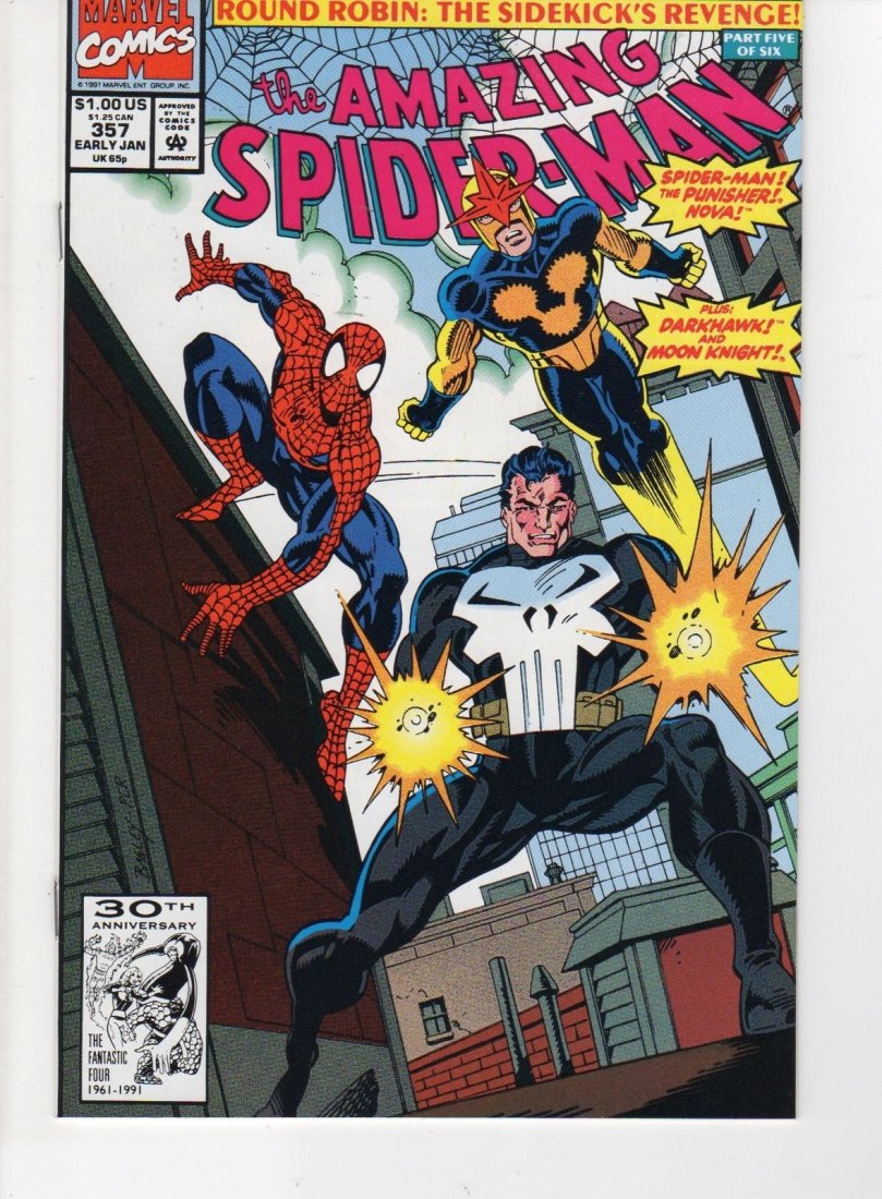 AMAZING SPIDER-MAN #357  PUNISHER & MOON KNIGHT APPEARANCE NMT 1ST PRINT BAGLEY (1 of 1)