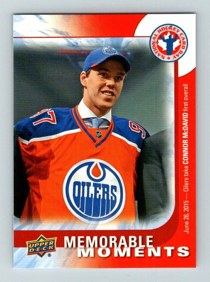 CONNOR McDAVID 2015/16 UPPER DECK ROOKIE CARD MEMORABLE MOMENTS #16 (1 of 1)
