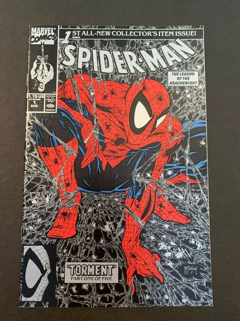 SPIDER-MAN #1 BLACK COVER TORMENT PART 1 TODD MCFARLANE NMT 1ST PRINT 1990 (1 of 1)