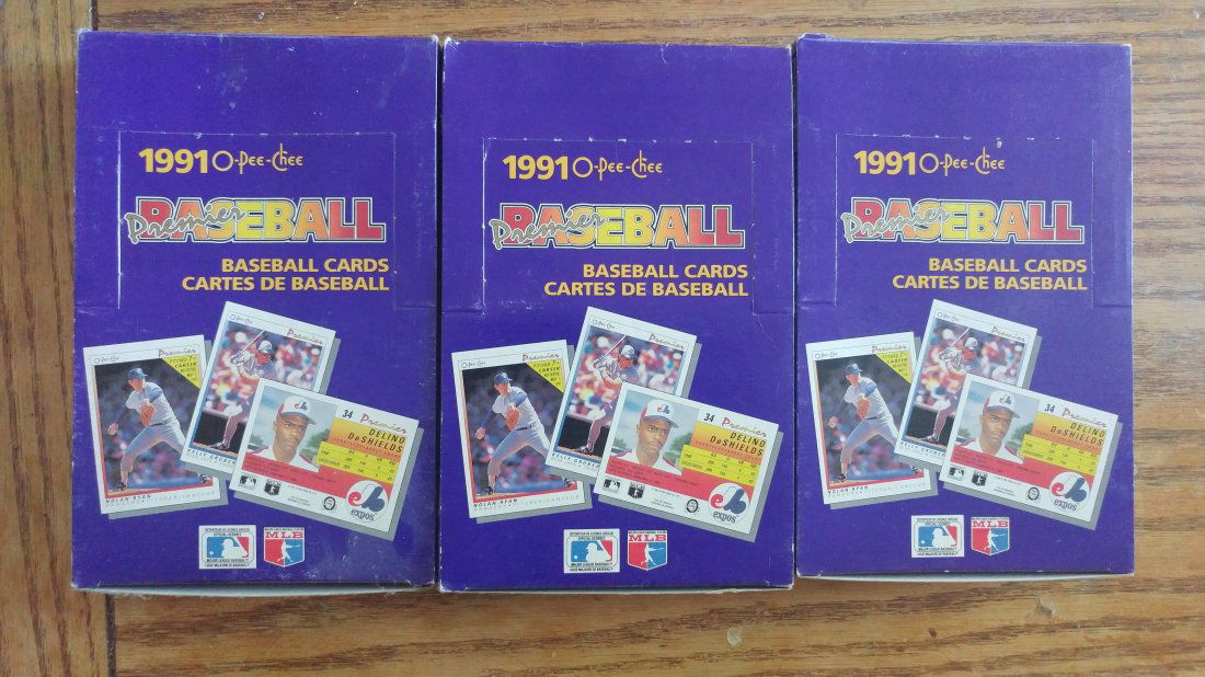 1991 O-Pee-Chee Premier LOT OF 3 Baseball Unopened Wax Boxes (1 of 1)