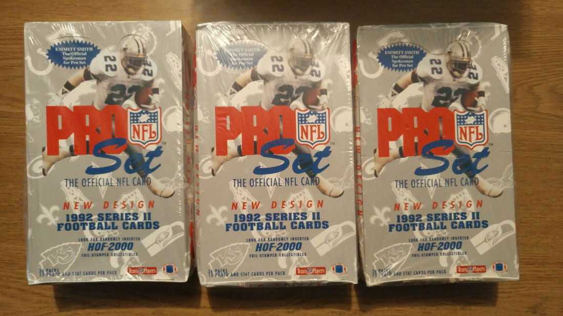 3 x 1992 PRO SET SERIES 2 NFL Football UNOPENED SEALED Boxes LOT OF 3 BOXES (1 of 1)