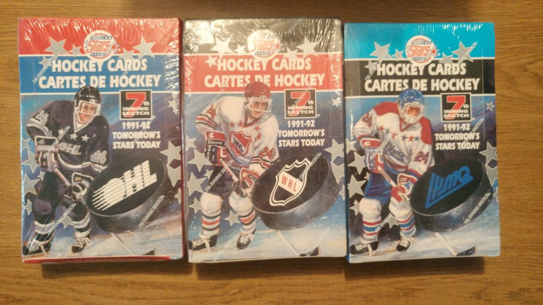 1991/92 OHL, WHL & QMJL Hockey Cards 7th Inning Sketch 3 SEALED Boxes 1 OF EACH (1 of 1)