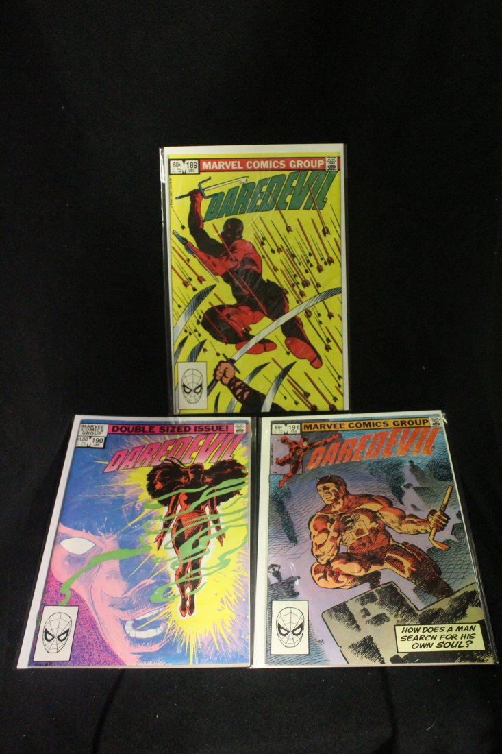 DAREDEVIL #189 TO #191 FRANK MILLER ARTWORK LOT OF 3 COMICS (1 of 4)
