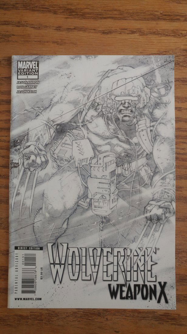 Wolverine Weapon X #1 1:100 Adam Kubert Sketch Cover Variant B & W (1 of 1)