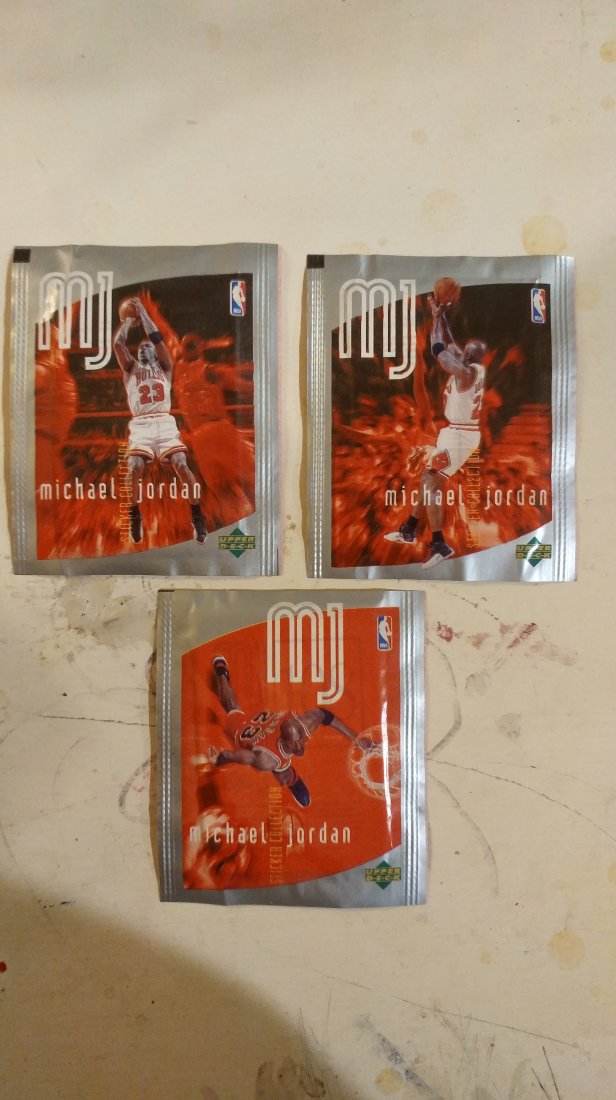 MICHAEL JORDAN RARE LOT OF 3 1998 UPPER DECK FACTORY SEALED STICKER PACKS!!! (1 of 1)