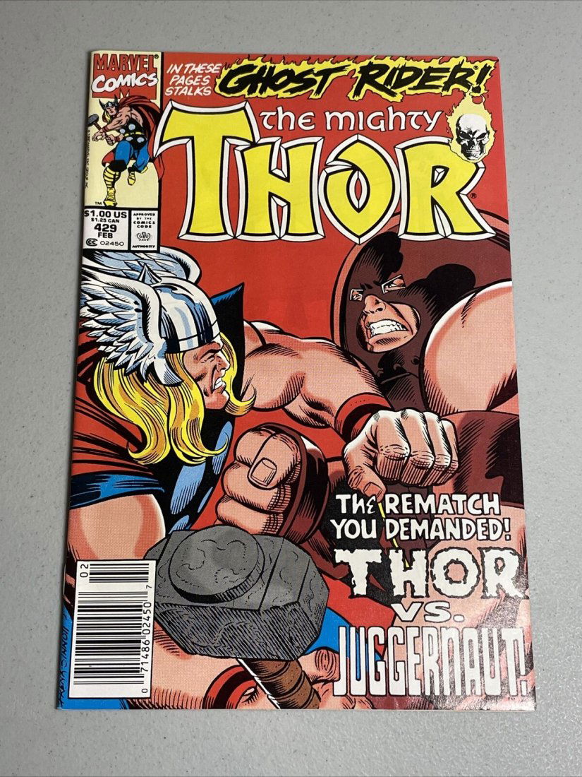 The Mighty Thor #429  Juggernaut Ghost Rider 1991 Marvel Comic 1st Print (1 of 1)