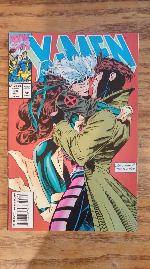 X-Men #24 1993 Iconic Rogue And Gambit Kiss Cover Andy Kubert: X-Men #24 1993 Iconic Rogue And Gambit Kiss Cover Andy Kubert