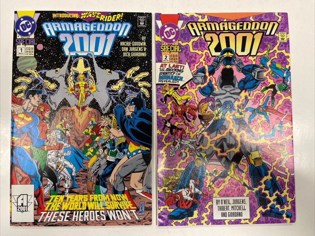 Armageddon 2001 #1-2 complete set DC 1991 mini series Superman Batman Monarch (1 of 1)