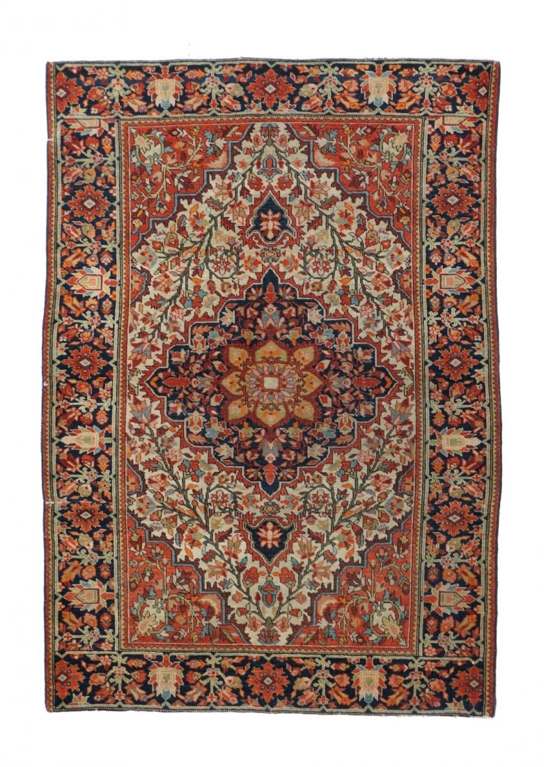Farahan Sarouk Rug, 3'4'' x 4'10'': Antique Persian Sarouk Farahan Rug. 3'4'' x 4'10'' . 1.02 x 1.47 M