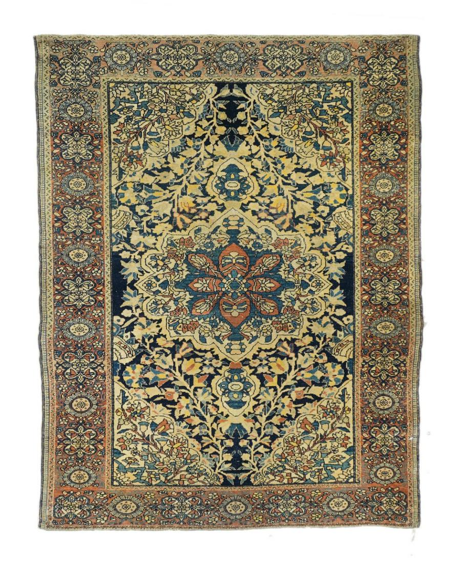 Farahan Sarouk Rug , 3'4'' x 4'10'': Antique Persian Sarouk Farahan Rug. 3'4'' x 4'10'' . 1.02 x 1.47