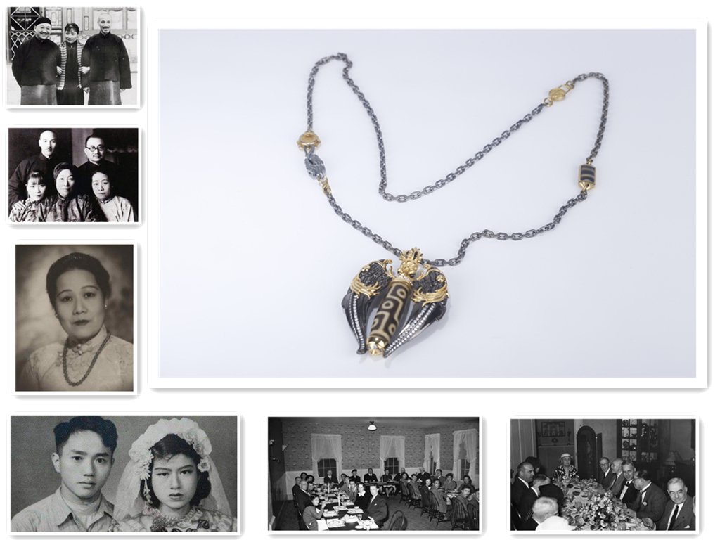 A CHINESE DZI BEAD NECKLACE. (1 of 6)