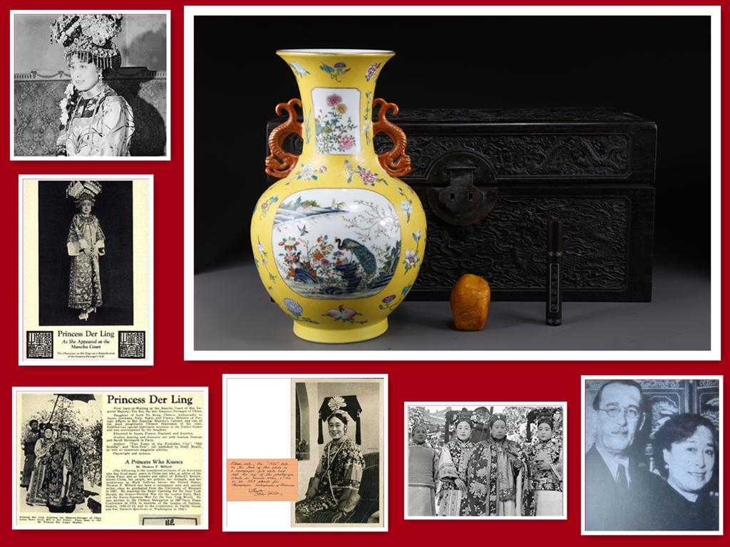 A ROSE PORCELAIN TWO-EAR DISPLAY BOTTLE. (1 of 10)