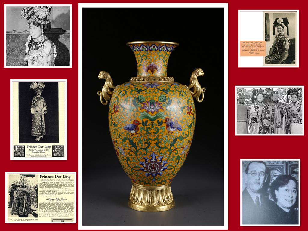 A CLOISONNE ENAMELED BRONZE DISPLAY BOTTLE. (1 of 9)