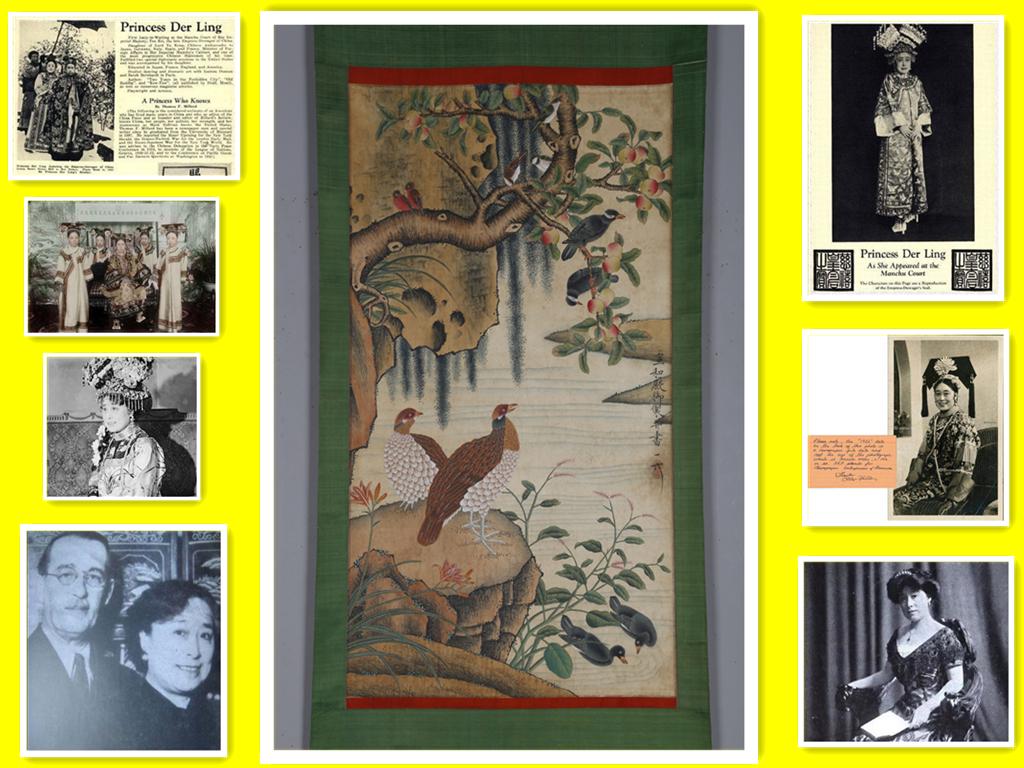 A FLOWERS&BIRDS PAINTING BY EMPEROR HUIZONG.: Flowers and Birds Painting on Silk, Hand Painted by Emperor Huizong of Song Dyn. Provenance: We are very honored to have the consignment from Mr. Ken J. White, whose father was the nephew of Thaddeus 