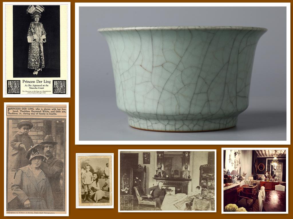 A BASIN SHAPED PORCELAIN BRUSH WASHER. (1 of 7)