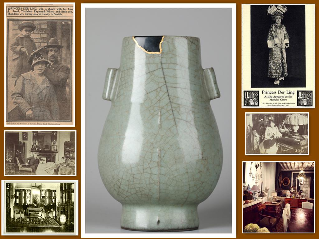 A PORCELAIN BOTTLE WITH PIERCED EARS. (1 of 9)