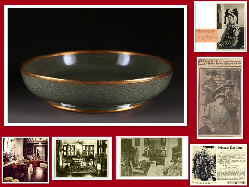A PORCELAIN BRUSH WASHER WITH GOLDEN RIM.: Porcelain Brush Washer with Golden Rim, Ru Kiln. Provenance: We are very honored to have the consignment from Mr. Ken J. White, whose father was the nephew of Thaddeus C. White, husband of Princess De