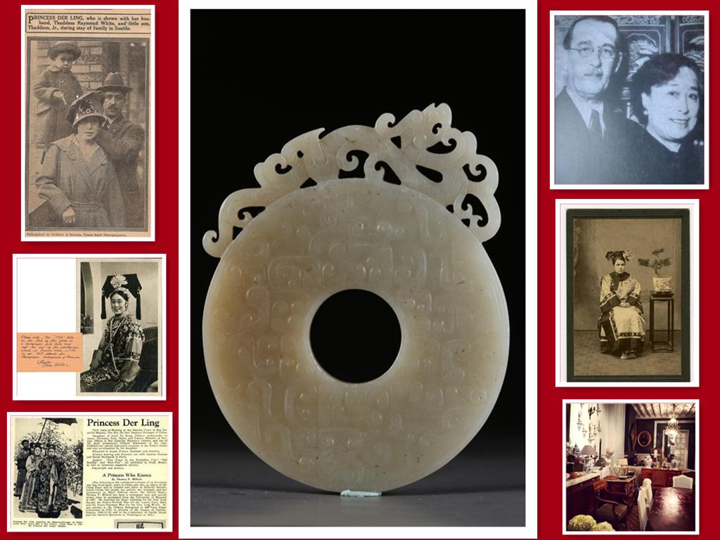 A HETIAN JADE PLATE "BI" WITH HOLE IN CENTER.: Hetian Jade Plate "Bi" with Hole in Center. Provenance: We are very honored to have the consignment from Mr. Ken J. White, whose father was the nephew of Thaddeus C. White, husband of Princess Der Lin