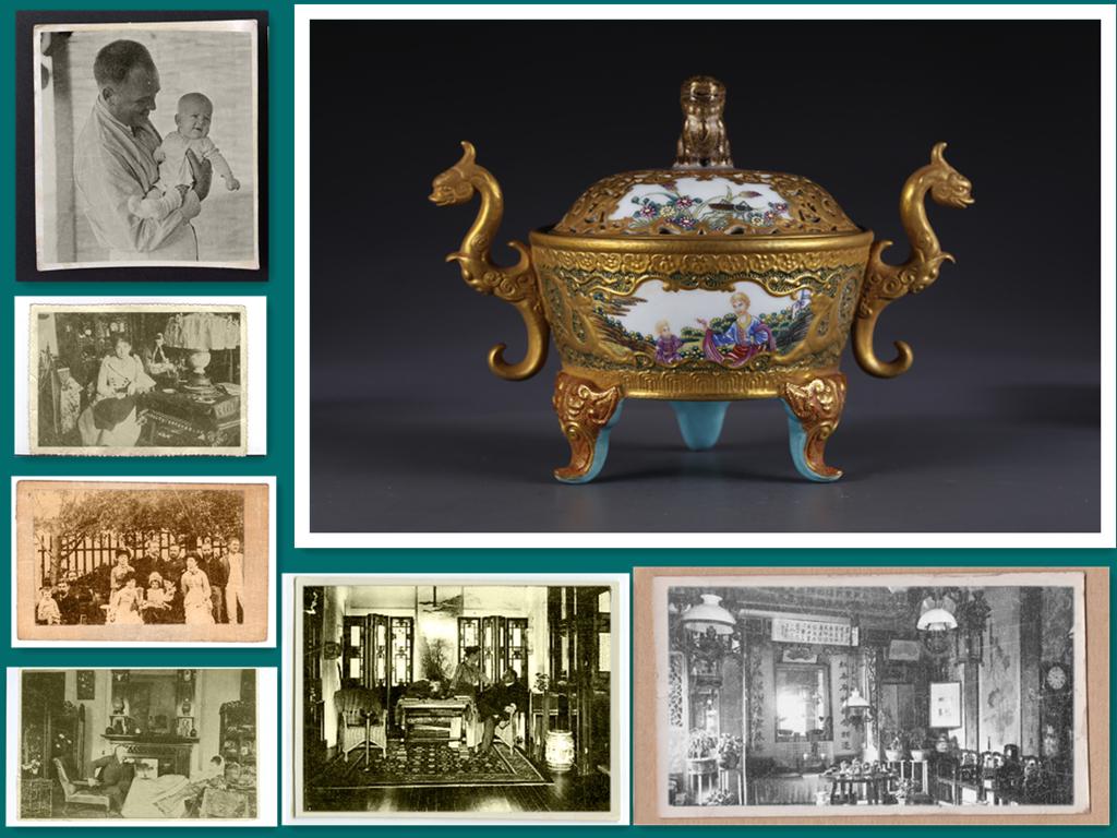 A ROSE PORCELAIN INCENSE BURNER. (1 of 10)