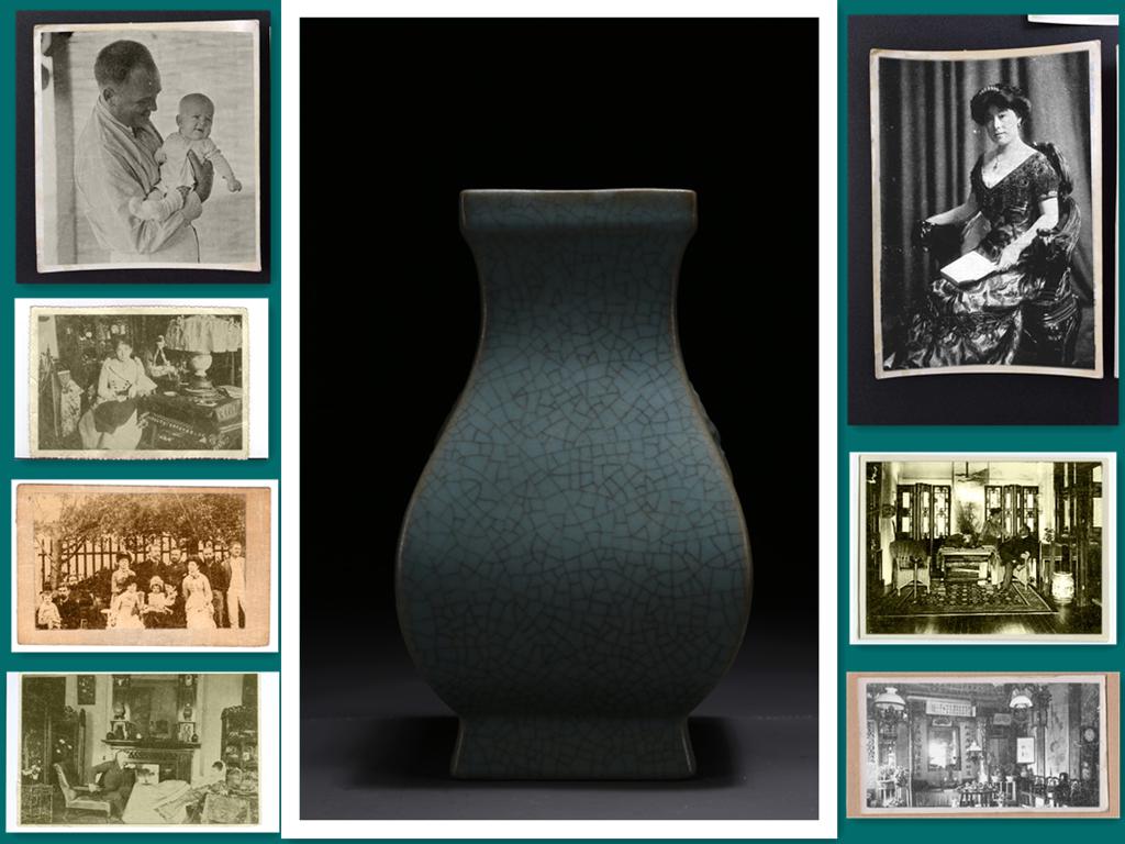 A SQUARE PORCELAIN BOTTLE "ZUN", RU KILN. (1 of 7)