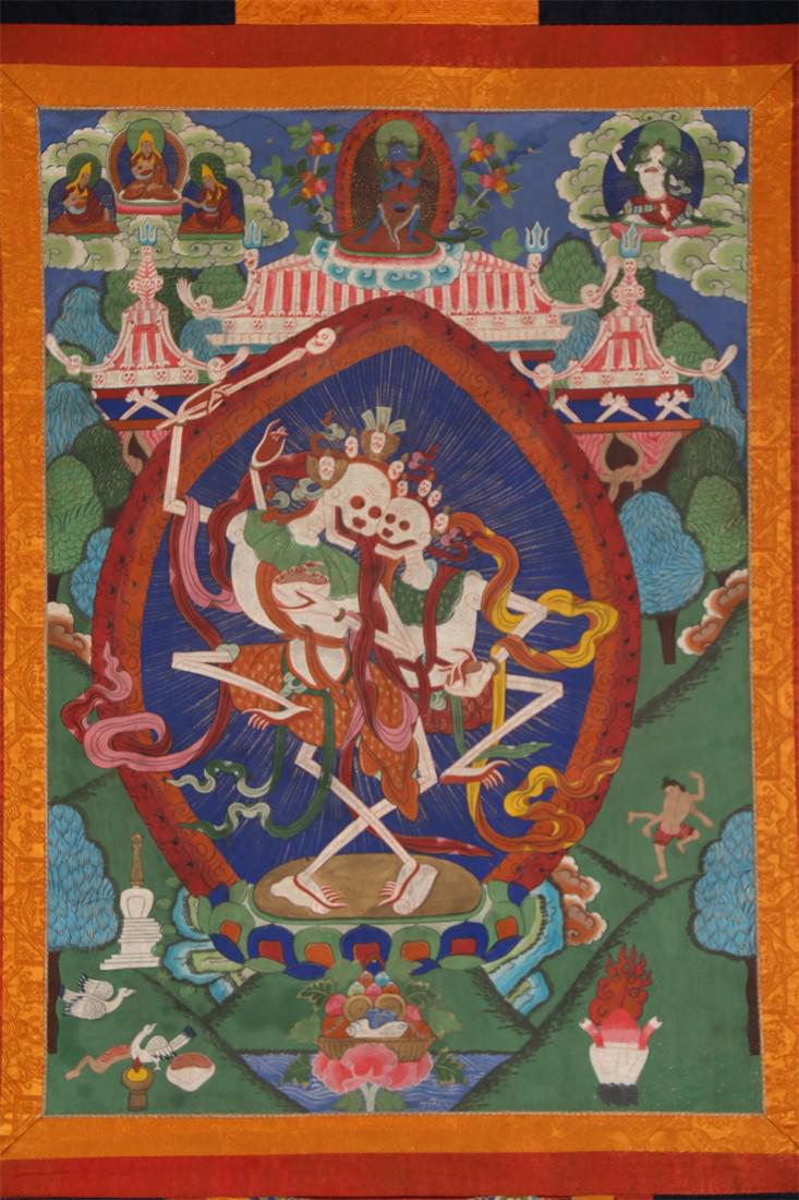 A CHITIPATI BUDDHA THANGKA. (1 of 9)