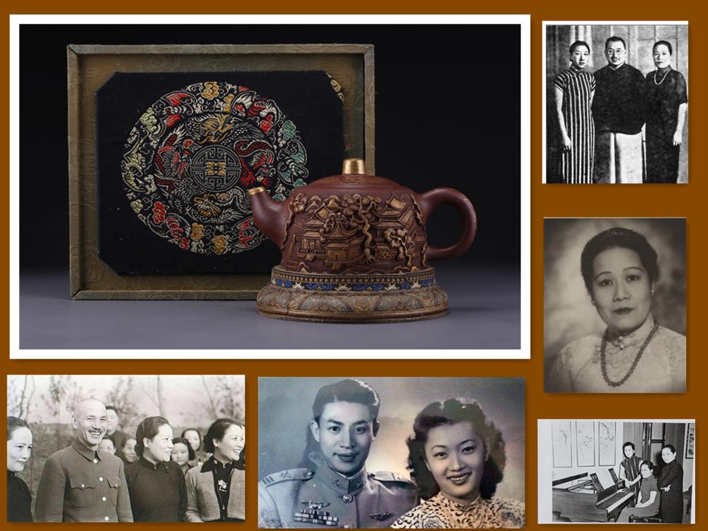 A PURPLE CLAY TEAPOT WITH LANDSCAPE DESIGN. (1 of 10)