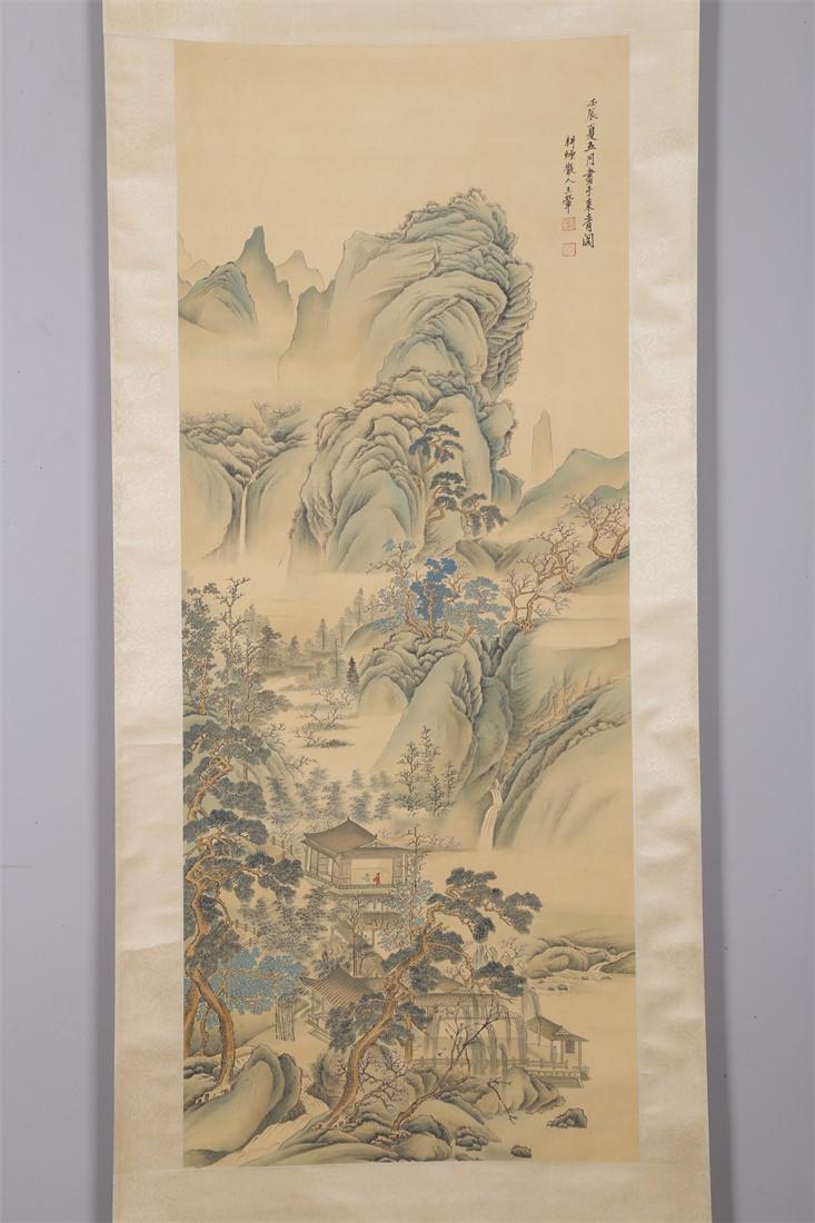 A LANDSCAPE PAINTING ON SILK BY WANG HUI.: Landscape Painting on Silk, Hand Painted by Wang Hui.