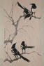 A BIRDS PAINTING ON PAPER BY XU BEIHONG.