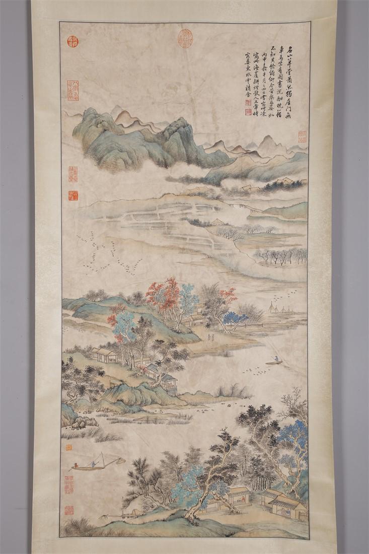 A LANDSCAPE PAINTING ON PAPER BY WANG HUI.: Landscape Painting on Paper, Hand Painted by Wang Hui.